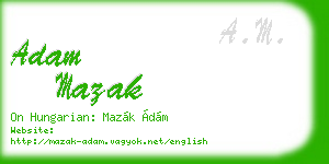 adam mazak business card